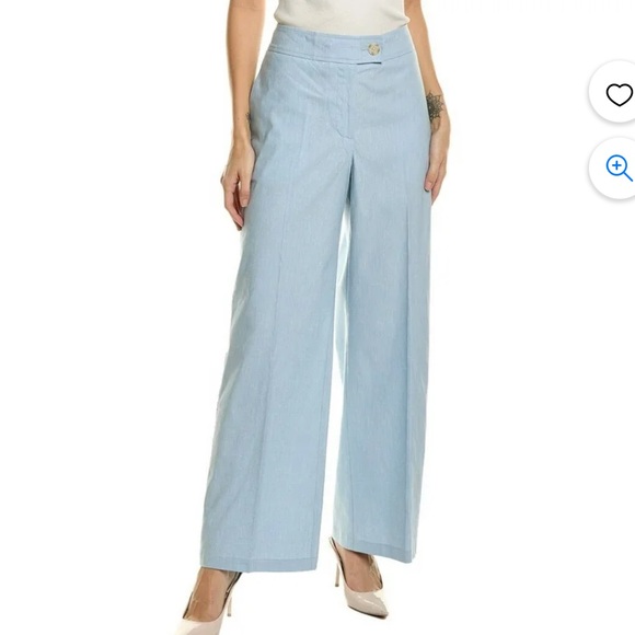 ELIE TAHARI The Serena Wide-Leg Linen Blend Pants - Picture 4 of 17